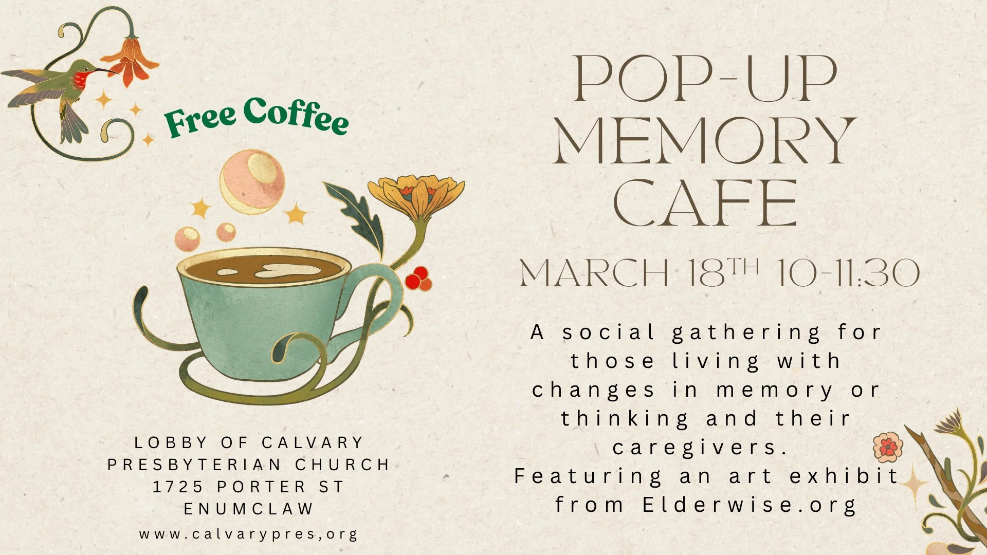 Pop-up Memory Cafe