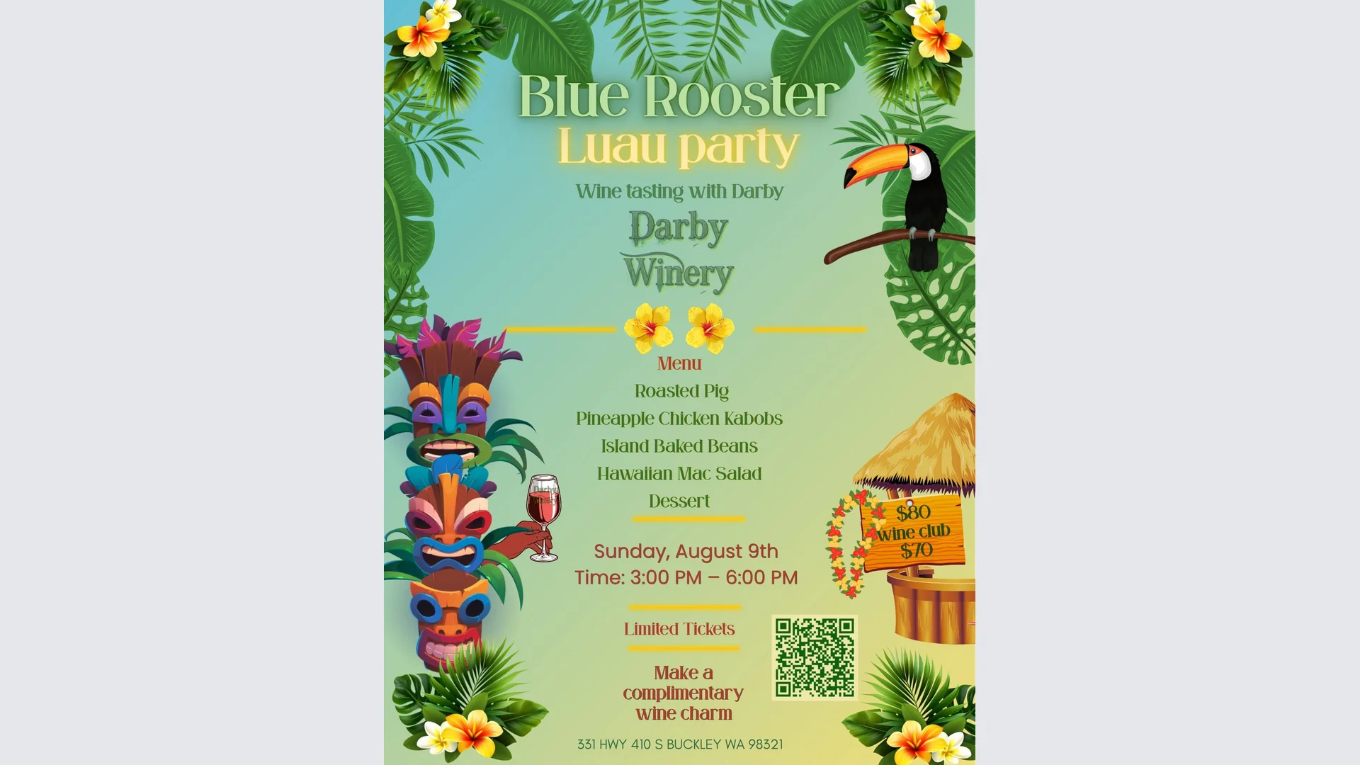 Blue Rooster Luau