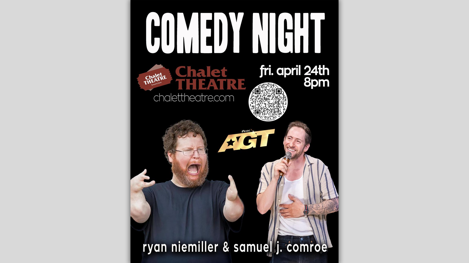 Samuel J. Comroe & Ryan Niemiller in Enumclaw! Premier Stand-Up Comedy!