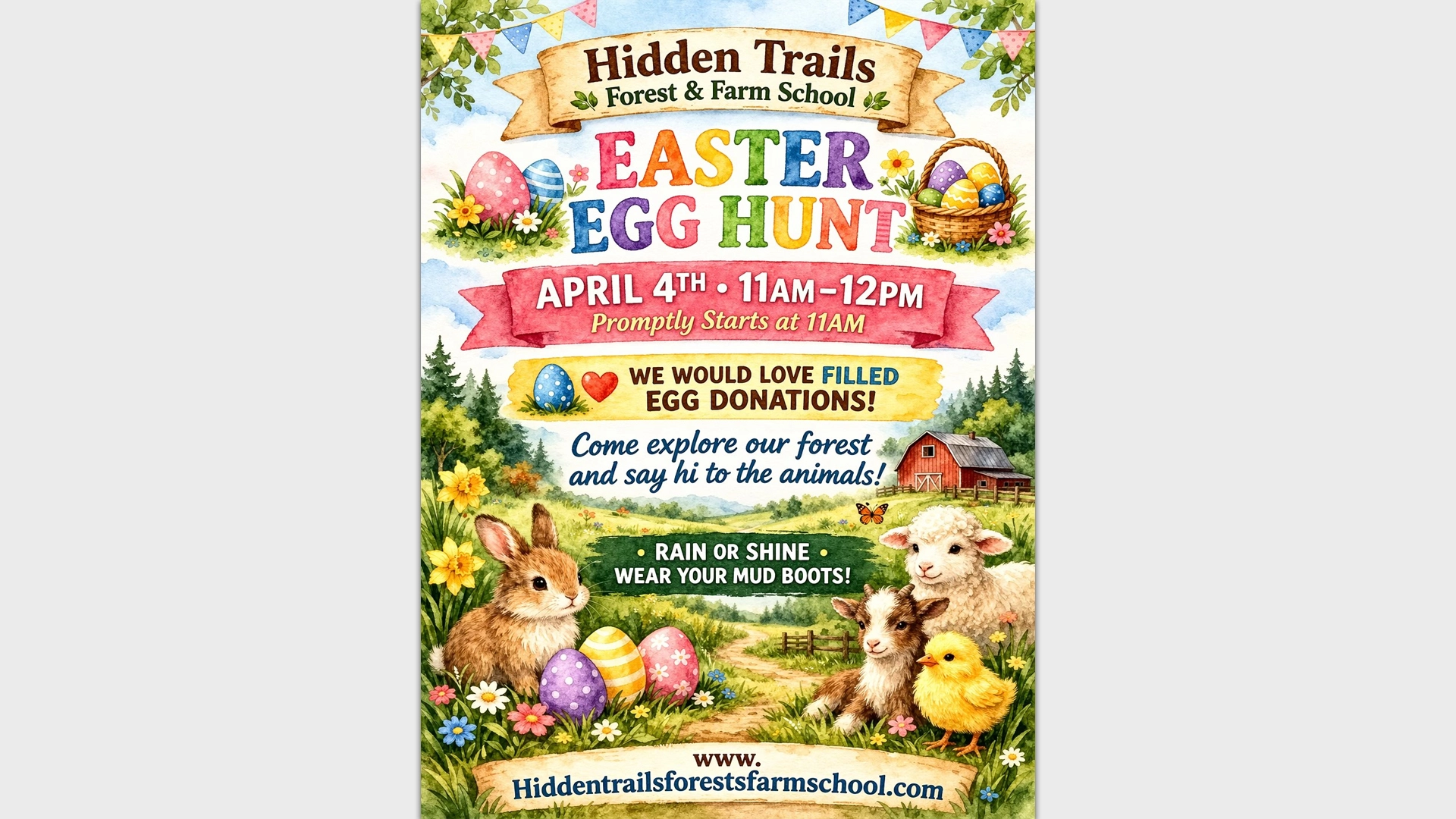 Hidden Trails Forest & Farm School Easter Egg Hunt