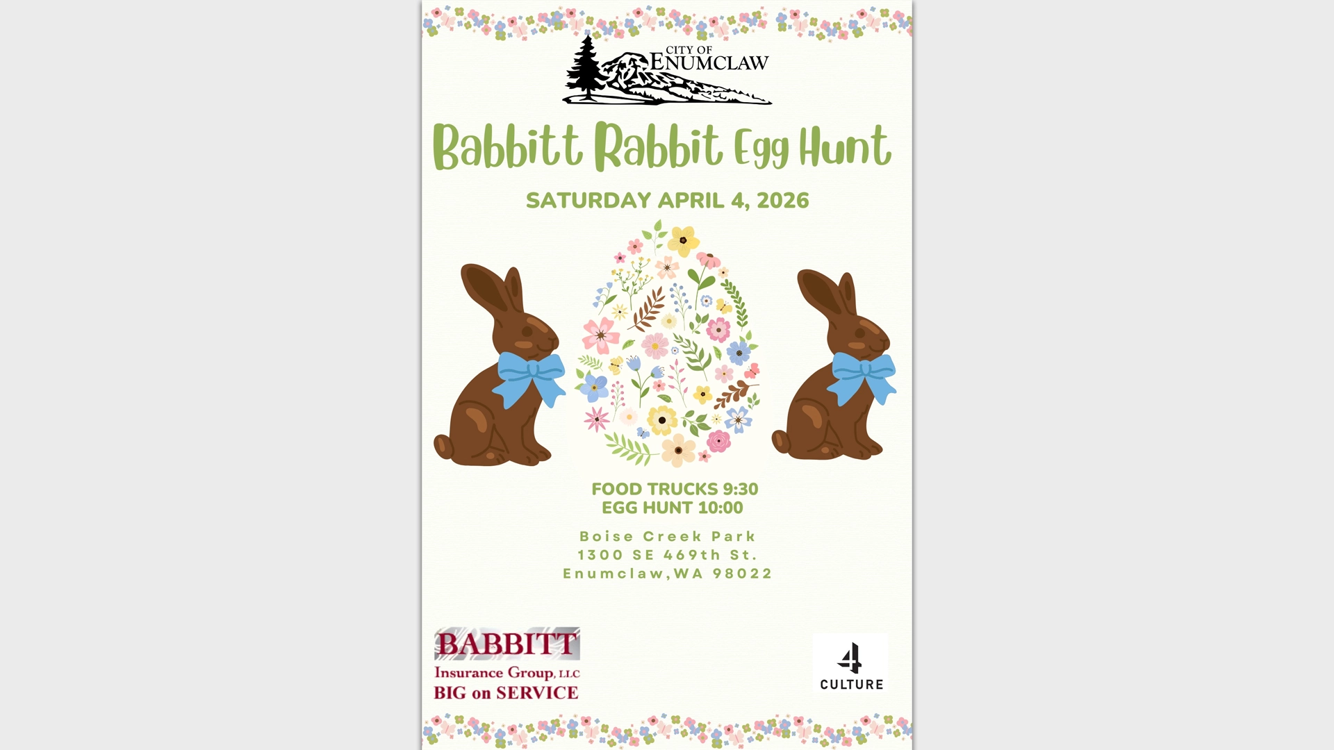City of Enumclaw Babbitt Rabbit Egg Hunt