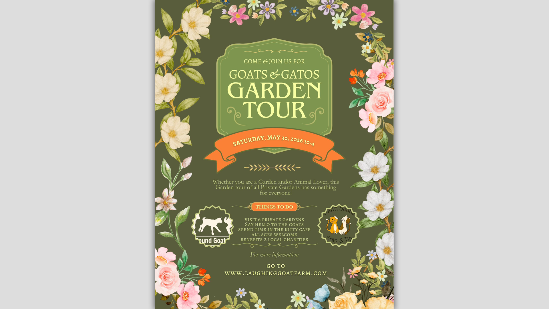 Goats & Gatos Charity Garden Tour