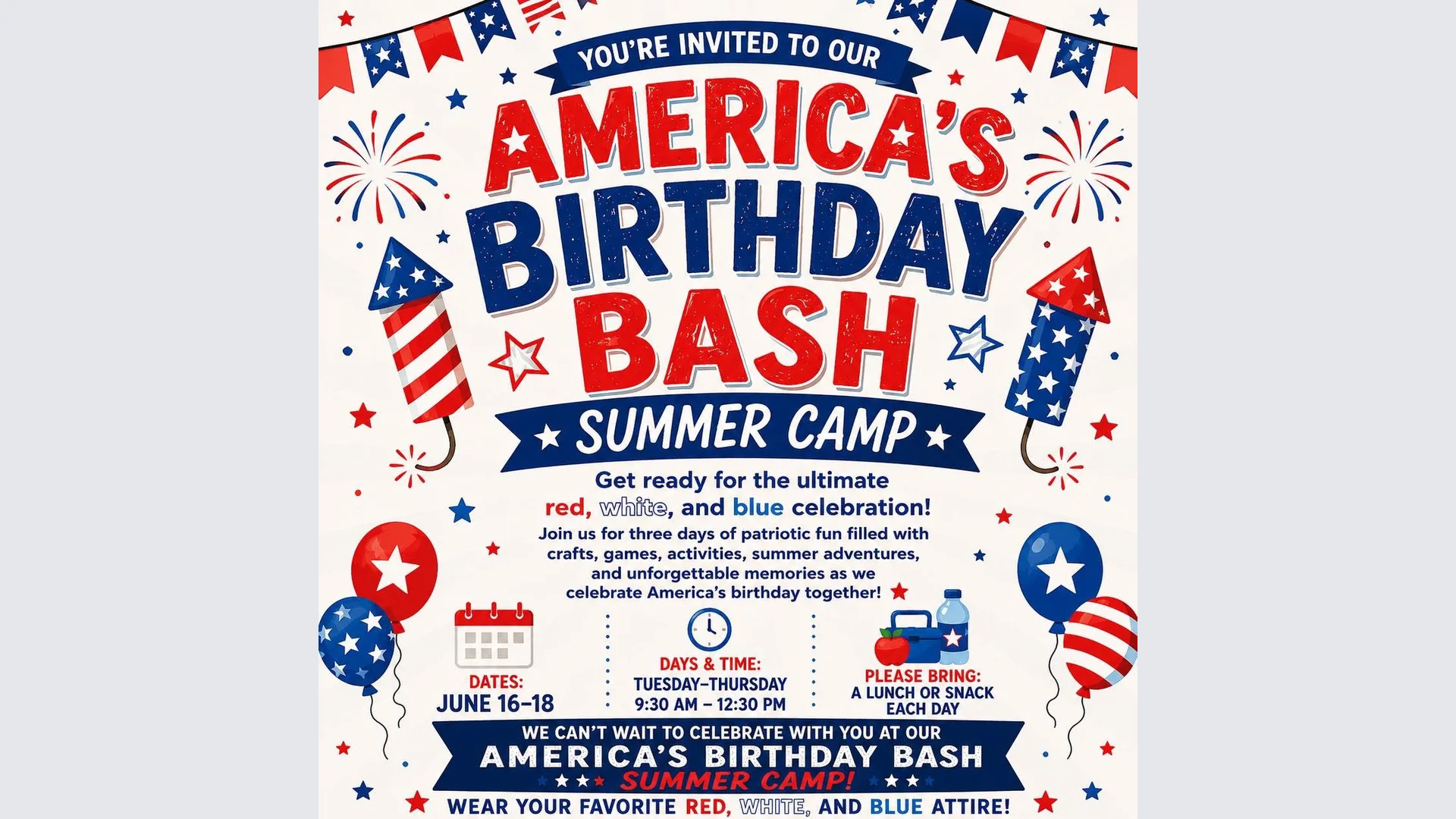 America’s Birthday Bash Summer Camp