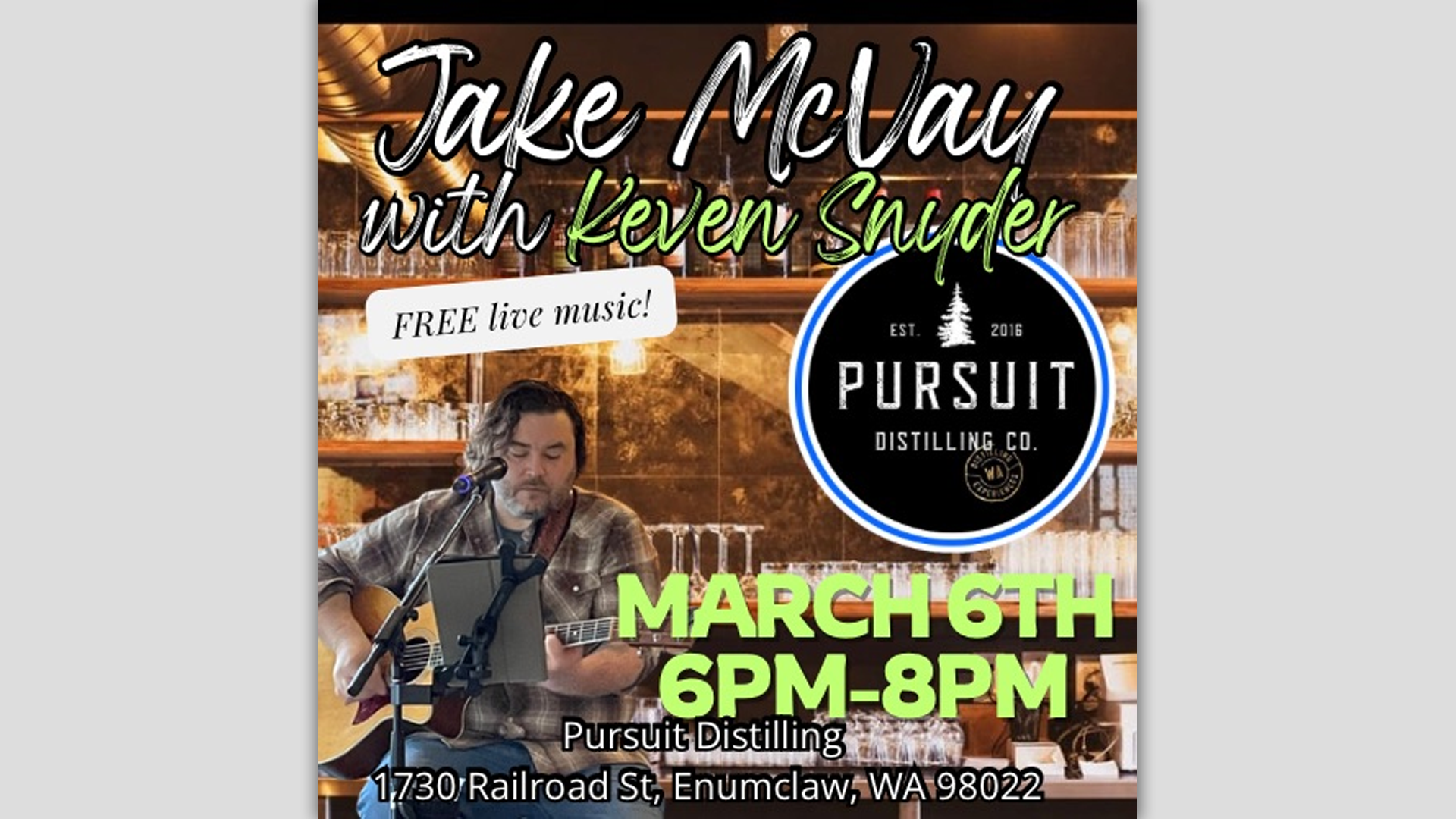 Jake live at Pursuit! With Keven Snyder!