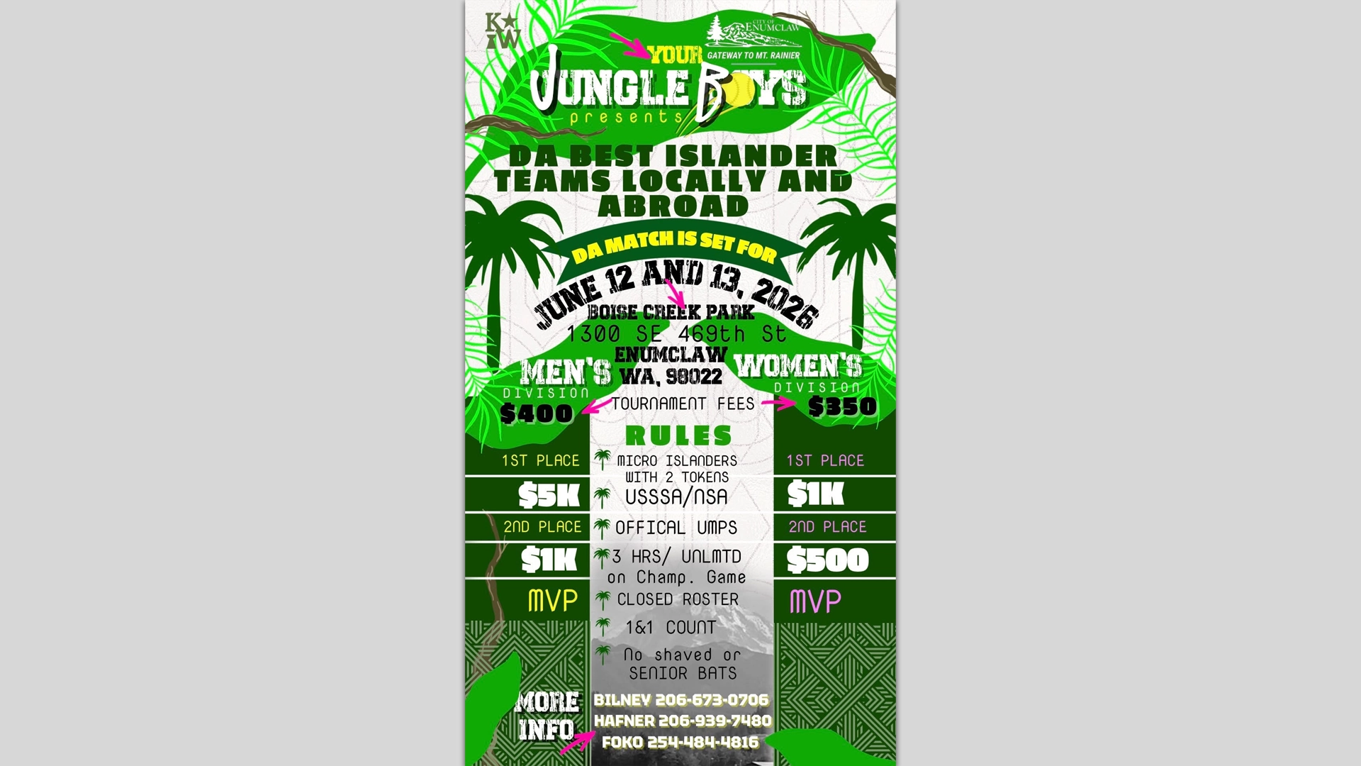 Jungle Boys Softball Tournament
