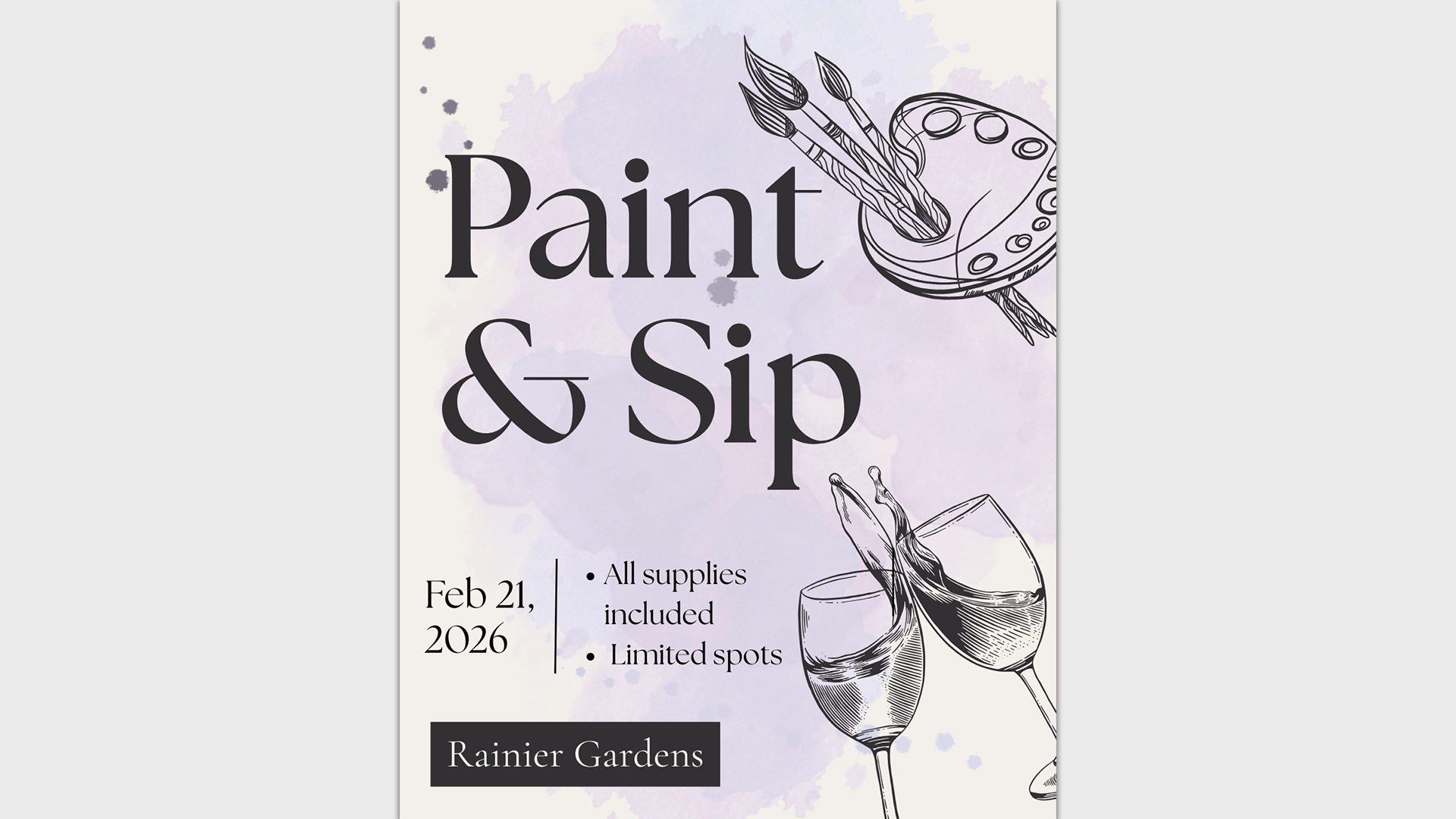 Paint and Sip at Rainier Gardens